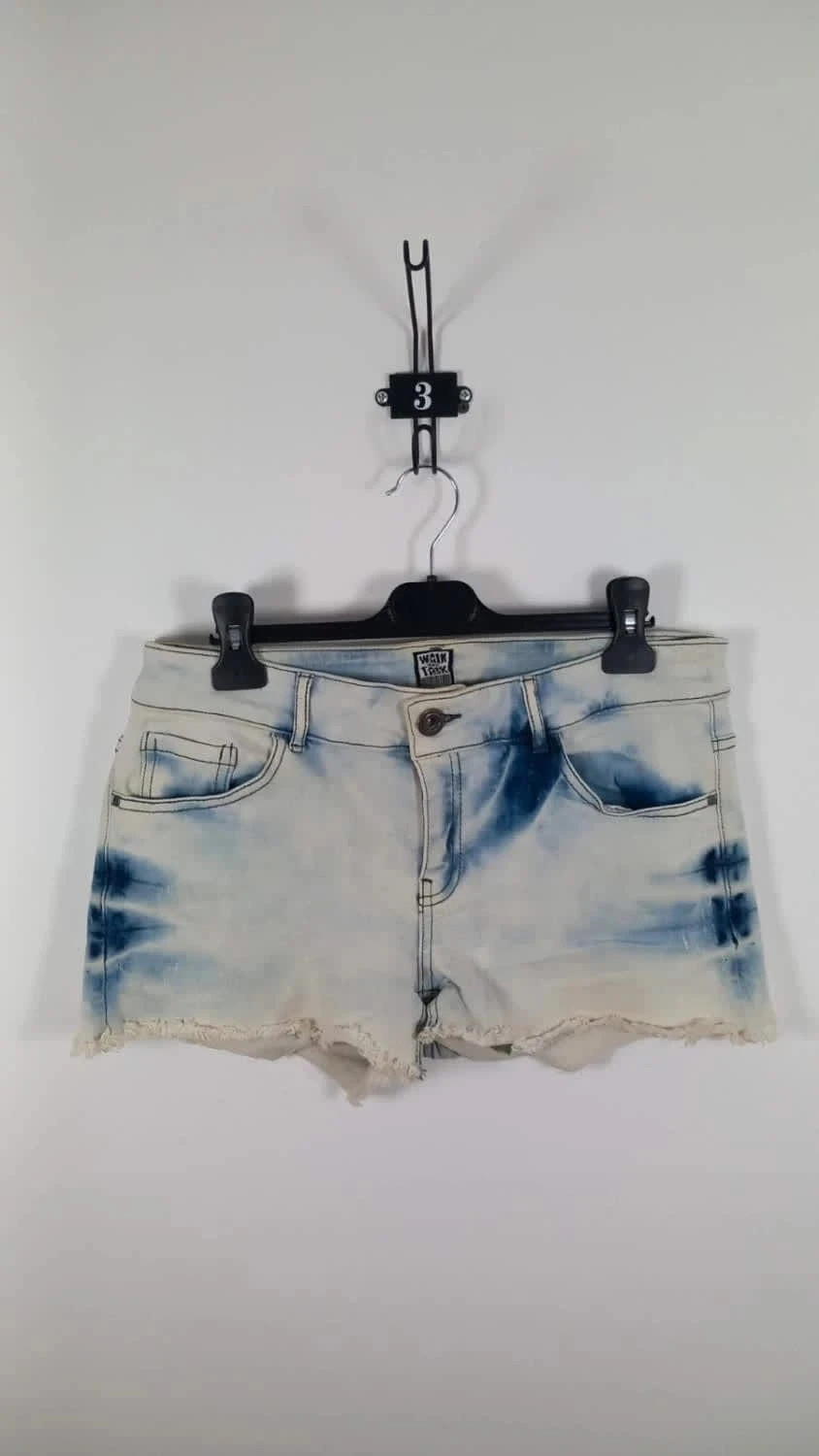 Short en Jean Tie-Dye Bleu & Blanc – Style Festival – T.42