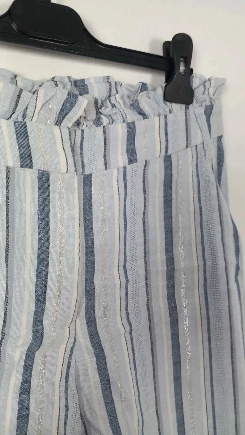 Short Fluide Rayé Bleu & Argent Yessica – NEUF – Taille 38 – Yessica – taille M / 38 / 10 5