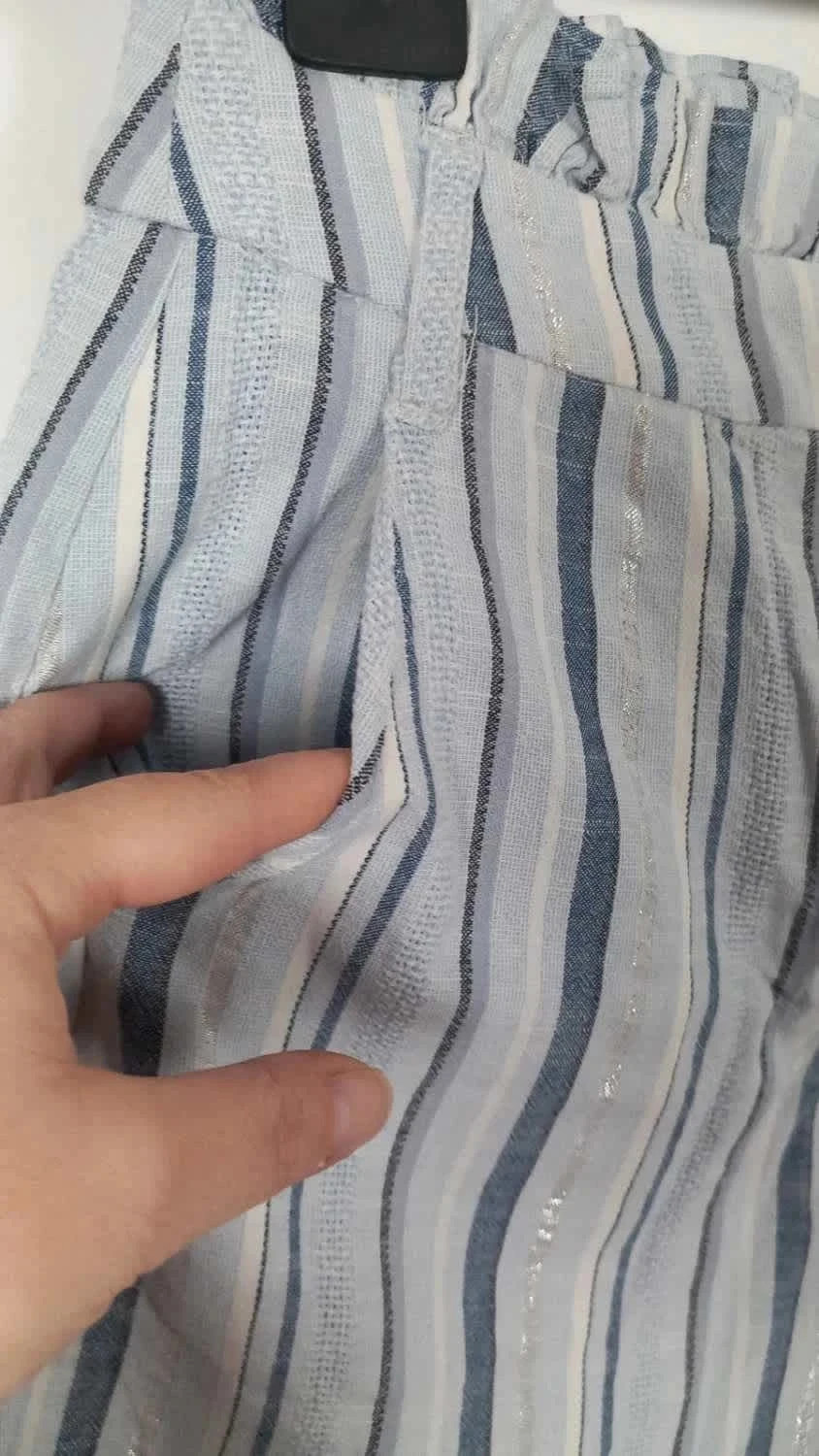 Short Fluide Rayé Bleu & Argent Yessica – NEUF – Taille 38 – Yessica – taille M / 38 / 10 4