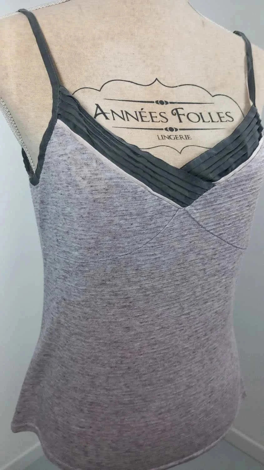 Top Caraco Marinière Lola Espeleta - Gris Chiné - Très Bon État - Taille M – Lola Espeleta – taille M / 38 / 10 2