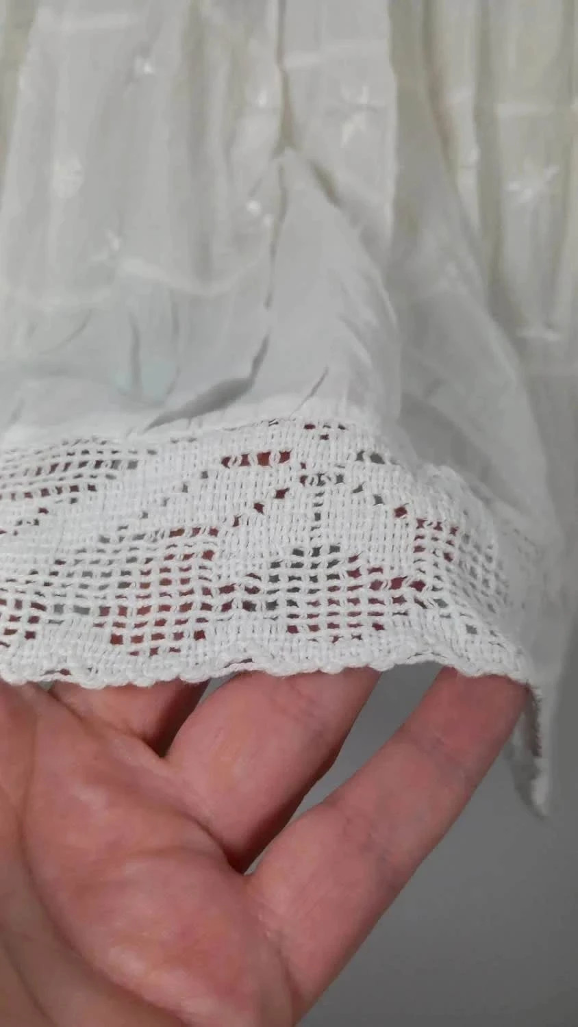 Jupe Midi Blanche Bohème – 100% Coton – Broderie Anglaise & Dentelle – Coton – taille M / 38 / 10 4