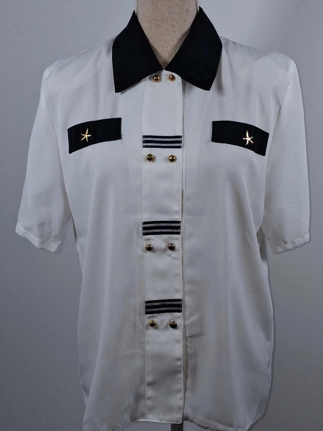 Chemisier blanc style marin rétro Canda Taille 40 – Neuf sans étiquette – Vintage Dressing – taille L / 40 / 12 2
