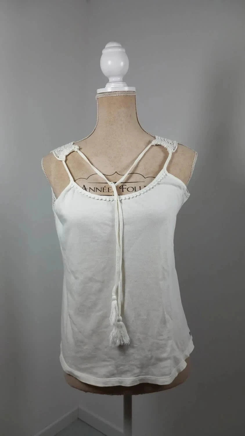 Débardeur O'neill Blanc Bohème - Taille S - Dentelle & Pompons