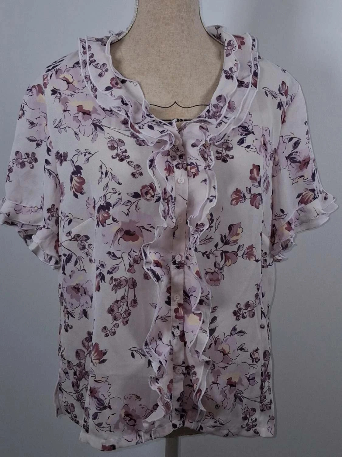 Blouse fluide fleurie rose et violette Daxon – Taille 46 – Daxon – taille XXXL / 46 / 18 2