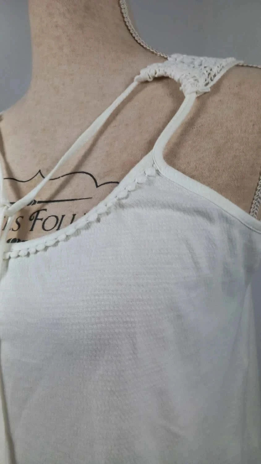 Débardeur O'neill Blanc Bohème - Taille S - Dentelle & Pompons – O'Neill – taille S / 36 / 8 3