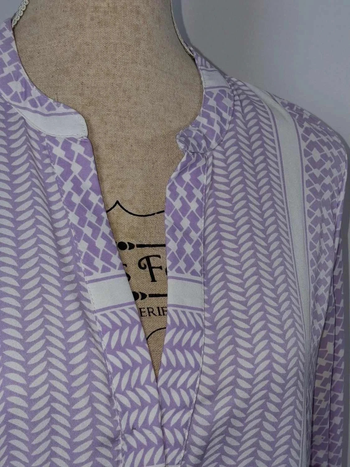 Robe bohème lilas et blanche Pigalle taille M à volants – Pigalle – taille M / 38 / 10 4