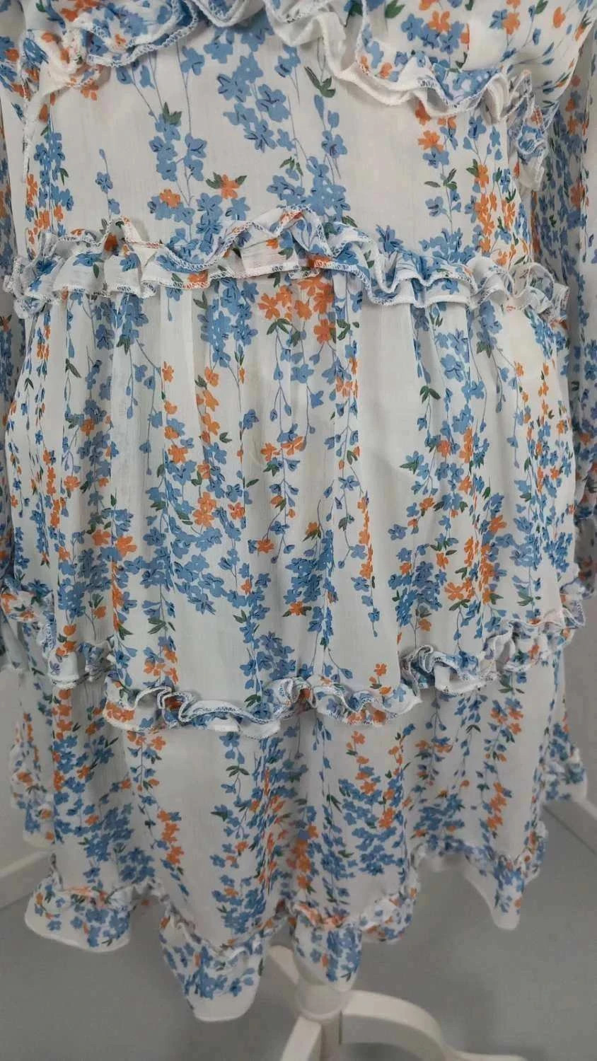 . 🌸 Robe Courte Fleurie – Dos Nu & Volants – Look Romantique – taille M / 38 / 10 4