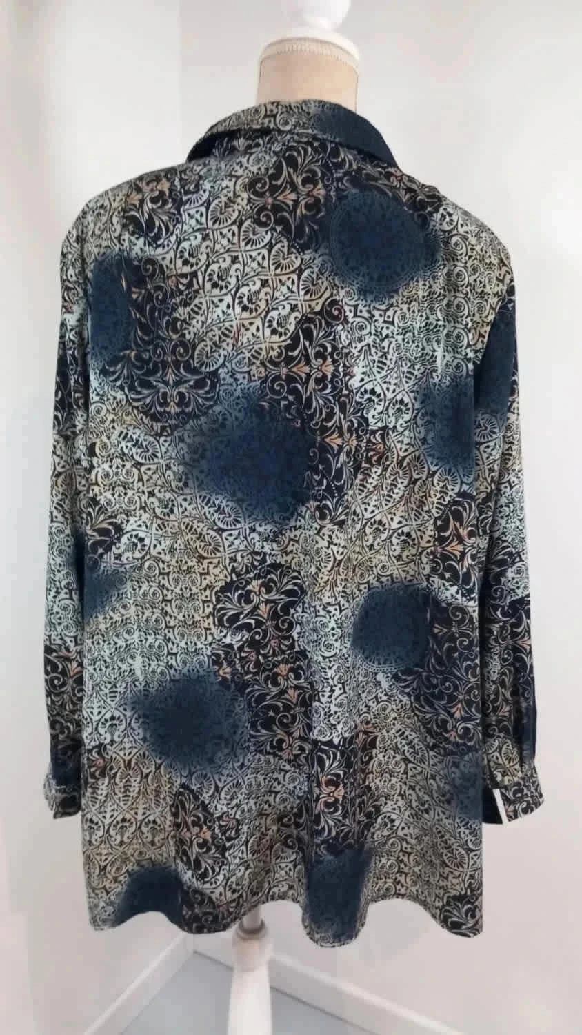 Chemise Vintage Ample Création Atelier GG T52 Jacquard Imprimé Rétro 80s/90s NEUVE – Vintage Dressing – taille 6XL / 52 / 24 5