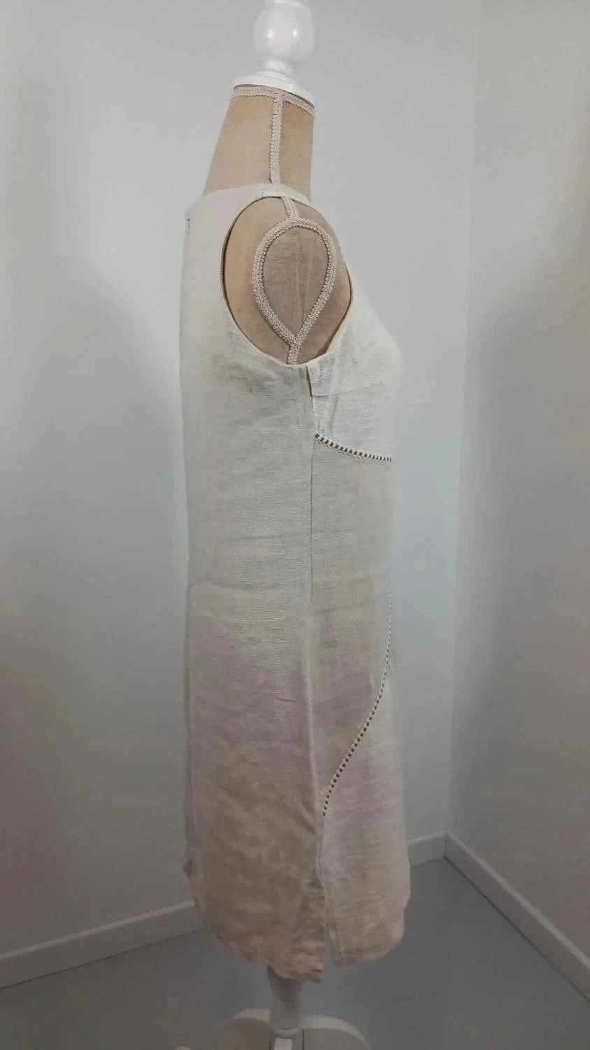 Robe 100% LIN Jacqueline Riu – Beige & Écru Taille 2 (38/40) – Jacqueline Riu – taille M / 38 / 10 5