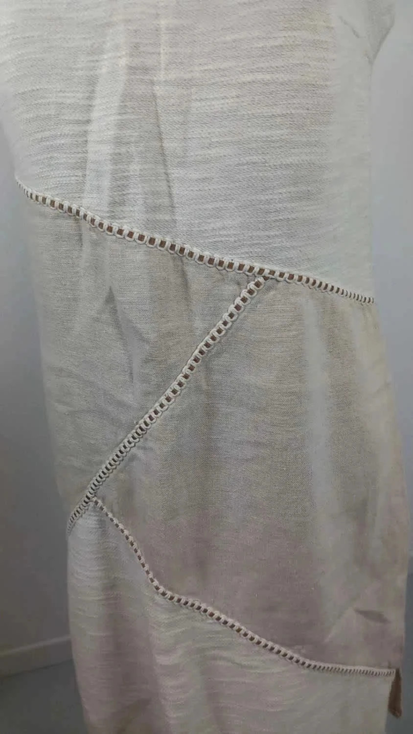 Robe 100% LIN Jacqueline Riu – Beige & Écru Taille 2 (38/40) – Jacqueline Riu – taille M / 38 / 10 4