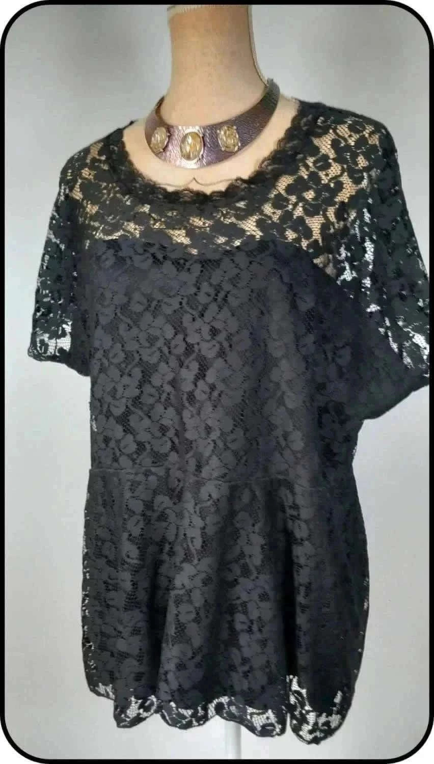 🌸 Haut Péplum Dentelle noir – Élégance & Féminité Grande Taille ! 🌸 – taille 7XL / 54 / 26 2