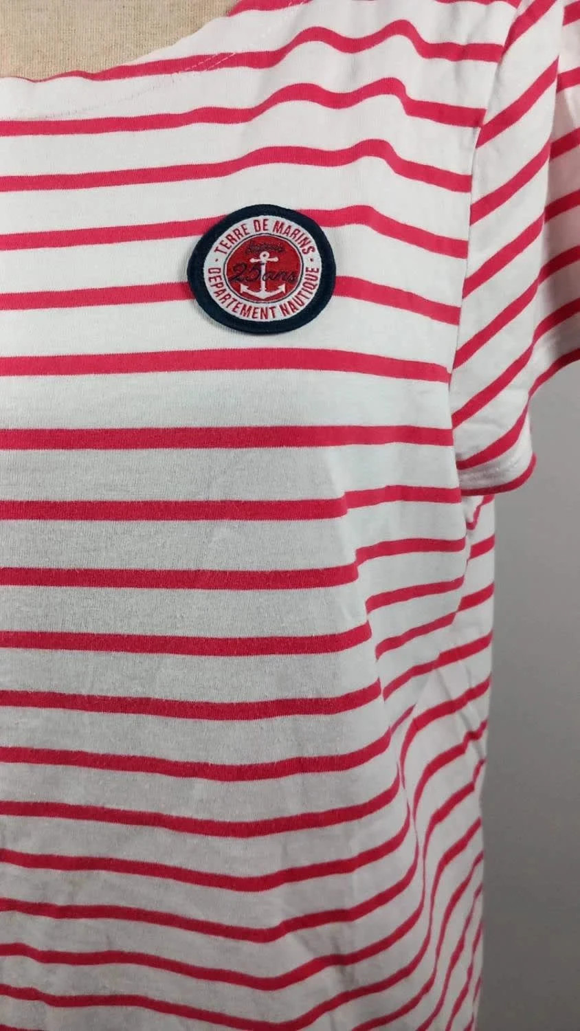 Marinière Terre de marins Rouge & Blanc – Neuf – Taille 5 (XL/XXL – Terre de Marins – taille XL / 42 / 14 3