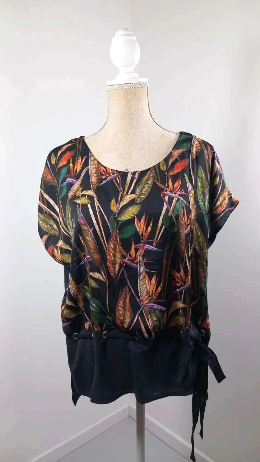 Blouse Fluide Camaieu Imprimé Tropical – Taille 38 – NEUVE – Camaïeu – taille M / 38 / 10