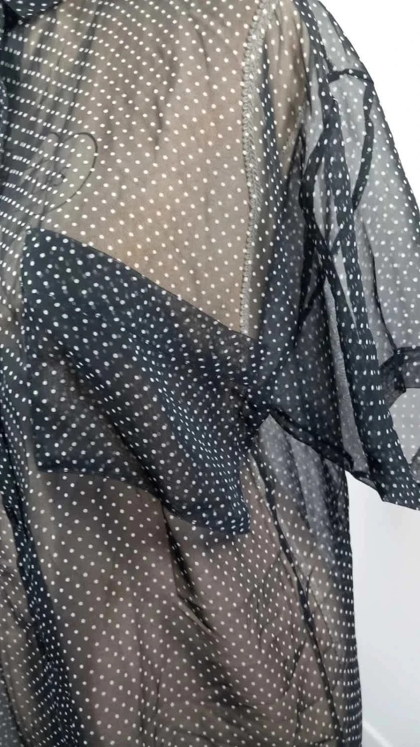 Chemisier Voile Transparent Noir à Pois - Taille 34/36 (S) - Style Vintage Chic & Plumetis – taille S / 36 / 8 4