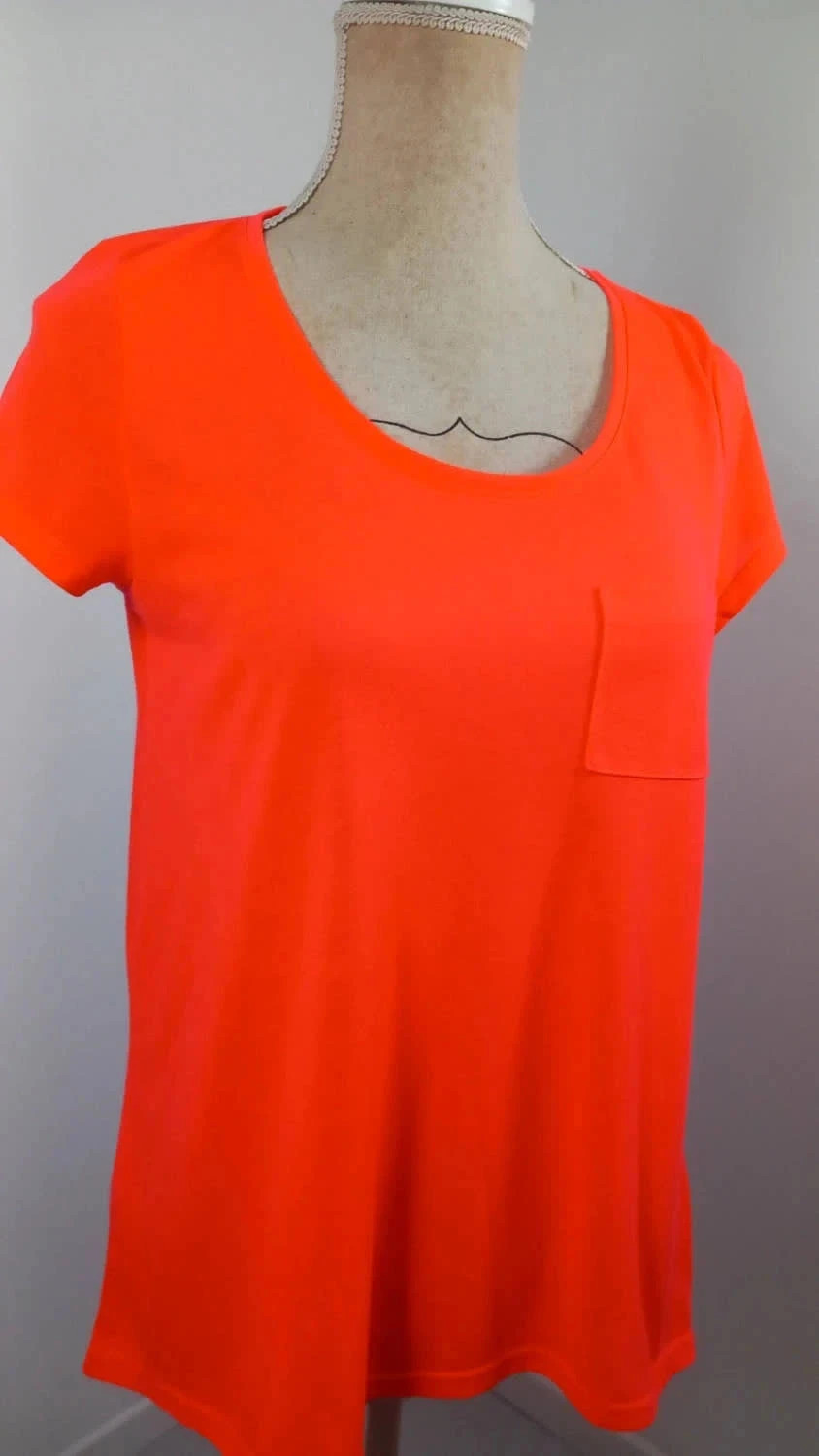 Tee-shirt Fluo Corail H&M Divided - Coupe Asymétrique - Neuf - Taille 38 – H&M Divided – taille M / 38 / 10 2