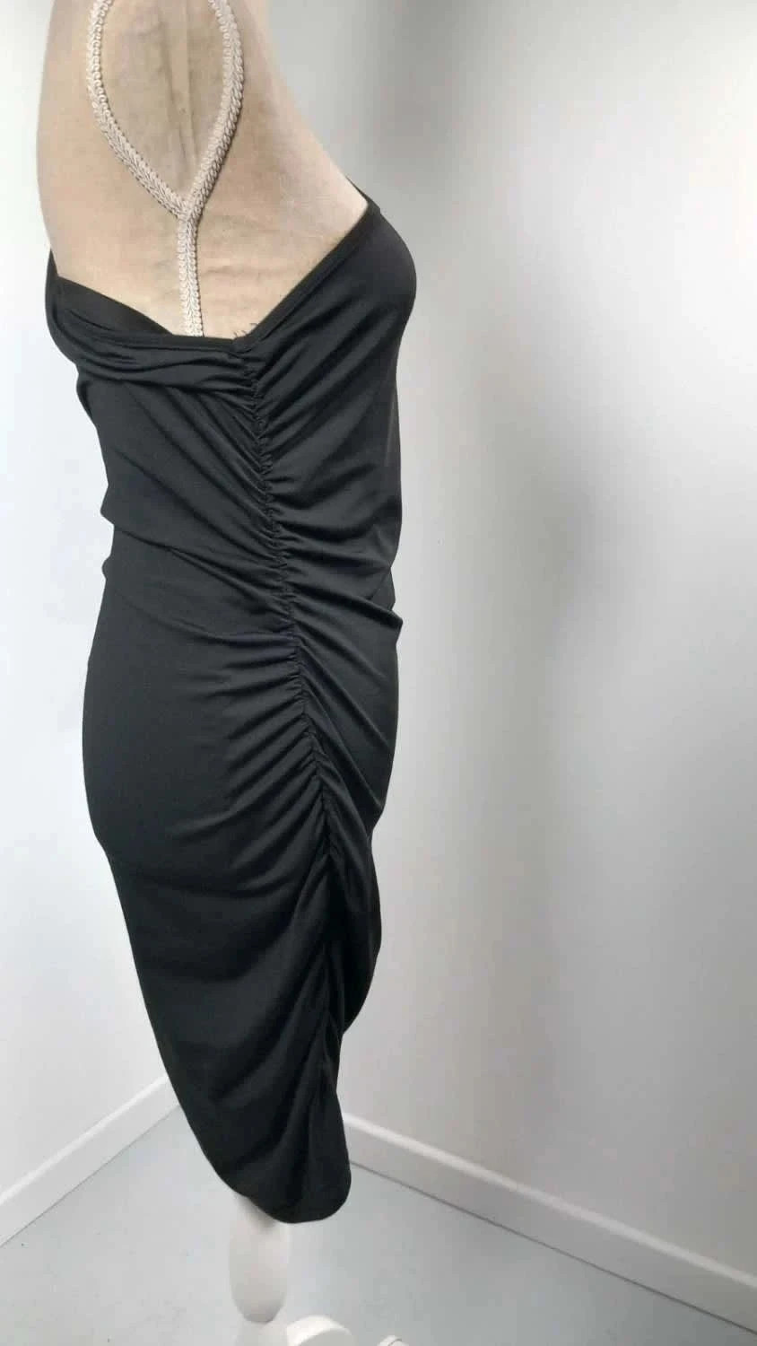 Robe de Soirée Asymétrique Noire – Fronces Latérales – Neuve – Taille L (40/42) – Shein – taille L / 40 / 12 4