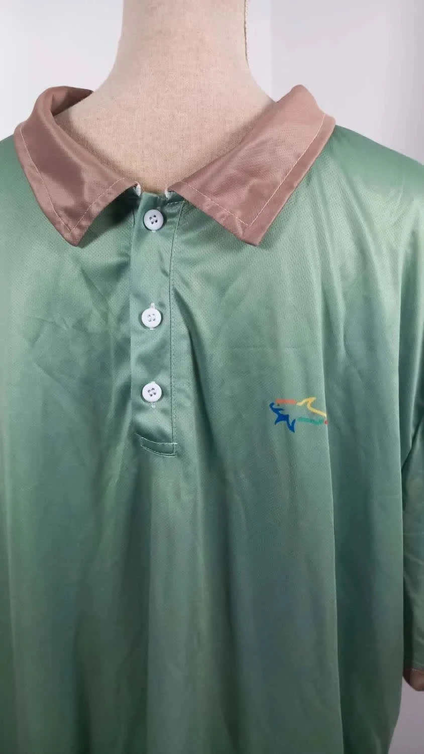 Polo Homme Neuf 4XL - Vert Sapin & Col Satiné Beige - Golf / Décontracté – taille 4XL 3