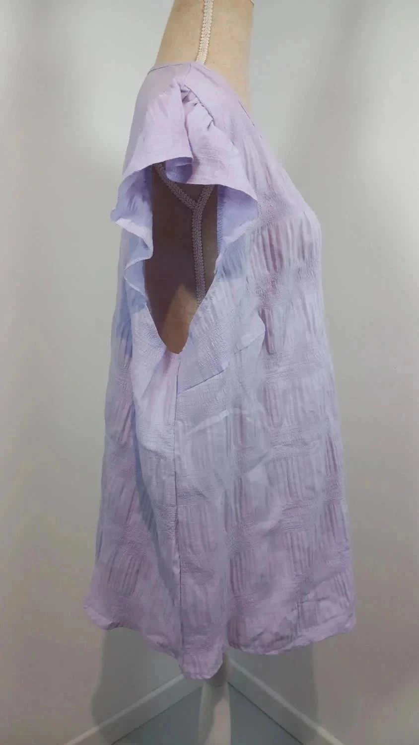 chemisette cache-cœur lilas 5xl 54 voir 56 - neuve sans étiquette - texture gaufrée – taille 7XL / 54 / 26 5