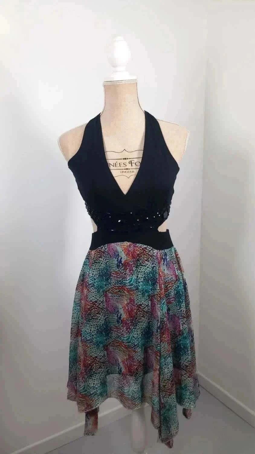 Robe de Soirée Dos Nu No Excuse - Taille 36 (S) - Détails Perles & Coupe Asymétrique