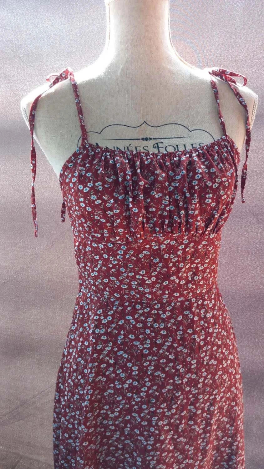 Robe Courte Fleurie à Bretelles Nouées - Shein - Taille S – Shein – taille S / 36 / 8 3