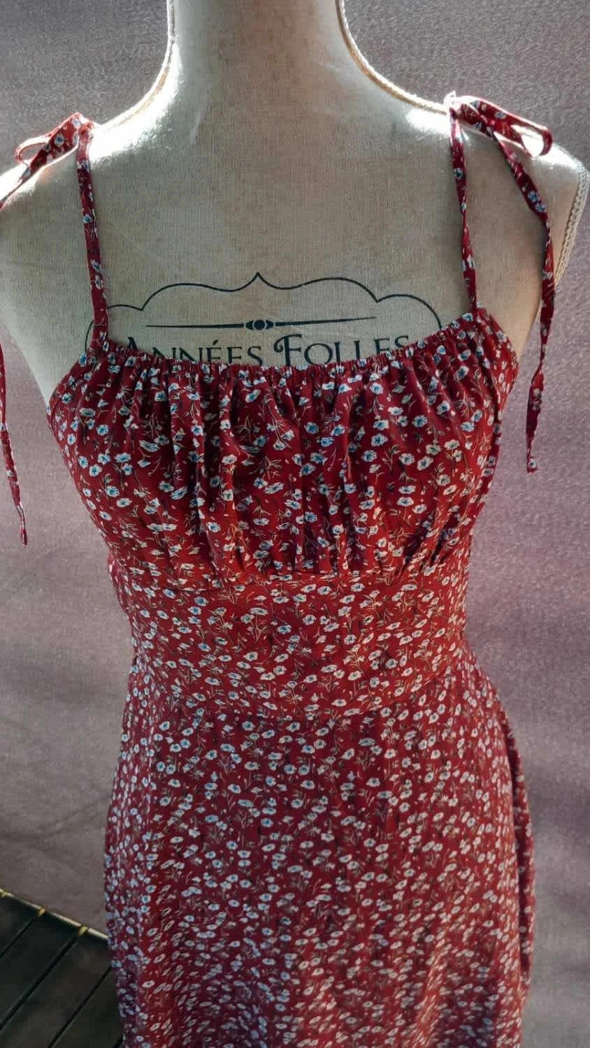 Robe Courte Fleurie à Bretelles Nouées - Shein - Taille S – Shein – taille S / 36 / 8 4