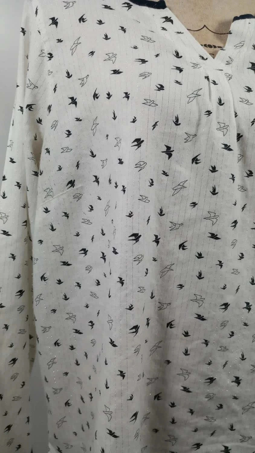 Tunique Terre de marins Blanche Motifs Hirondelles Taille 44 - Très Bon État – Terre de Marins – taille XXL / 44 / 16 4