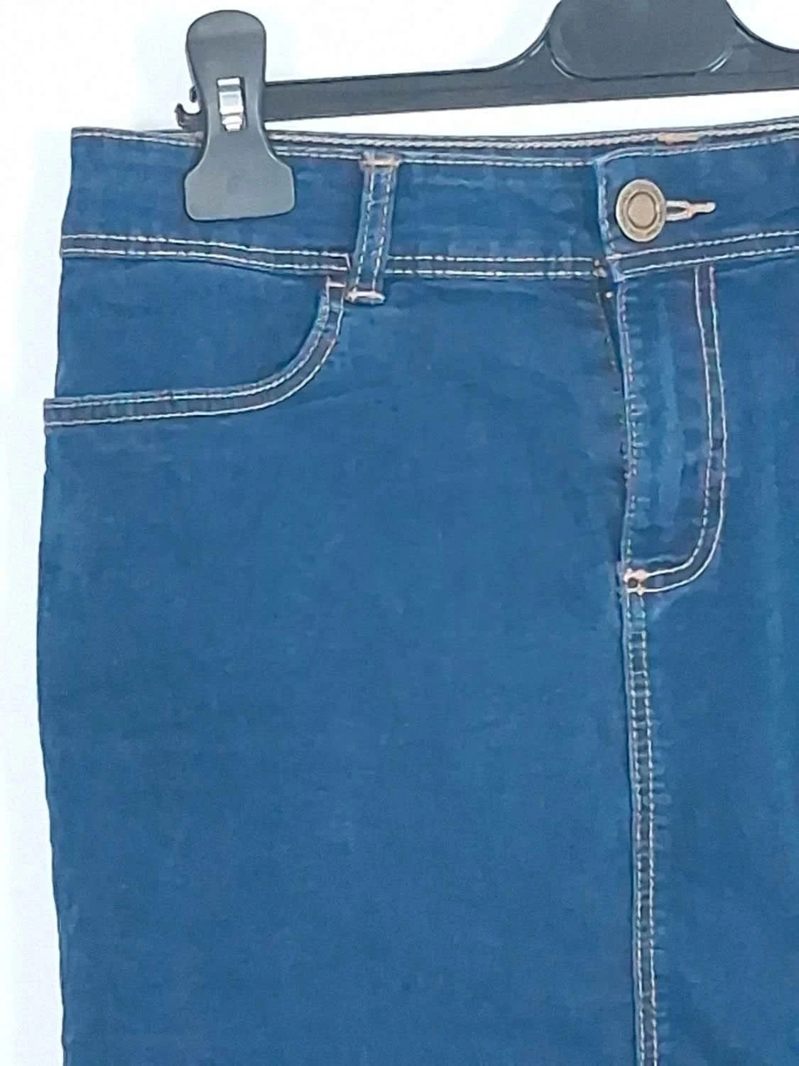 Jupe Droite en Jean Tissaia Basics Bleu Brut – Taille 38 – Tissaia – taille M / 38 / 10 3