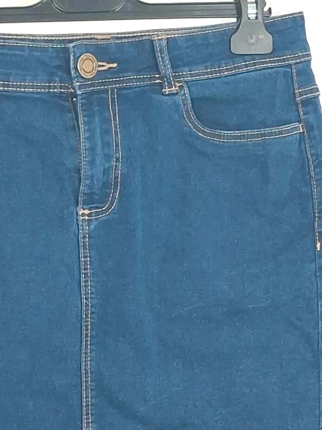 Jupe Droite en Jean Tissaia Basics Bleu Brut – Taille 38 – Tissaia – taille M / 38 / 10 4