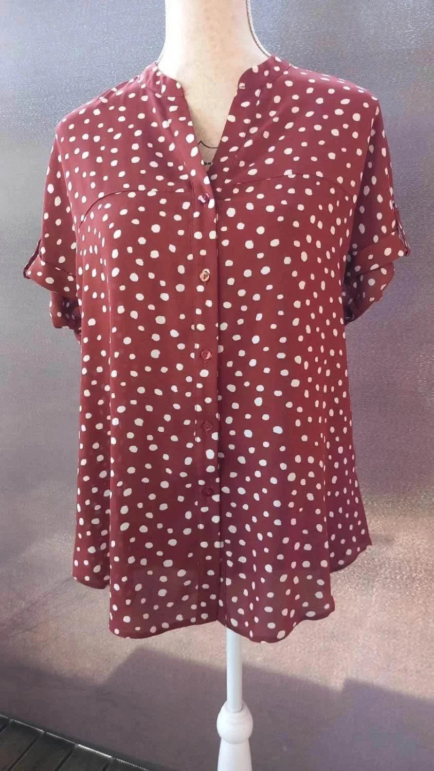 Chemise Fluide Primark Terracotta à Pois Blancs - Taille 38 - Neuve – Primark – taille M / 38 / 10 2