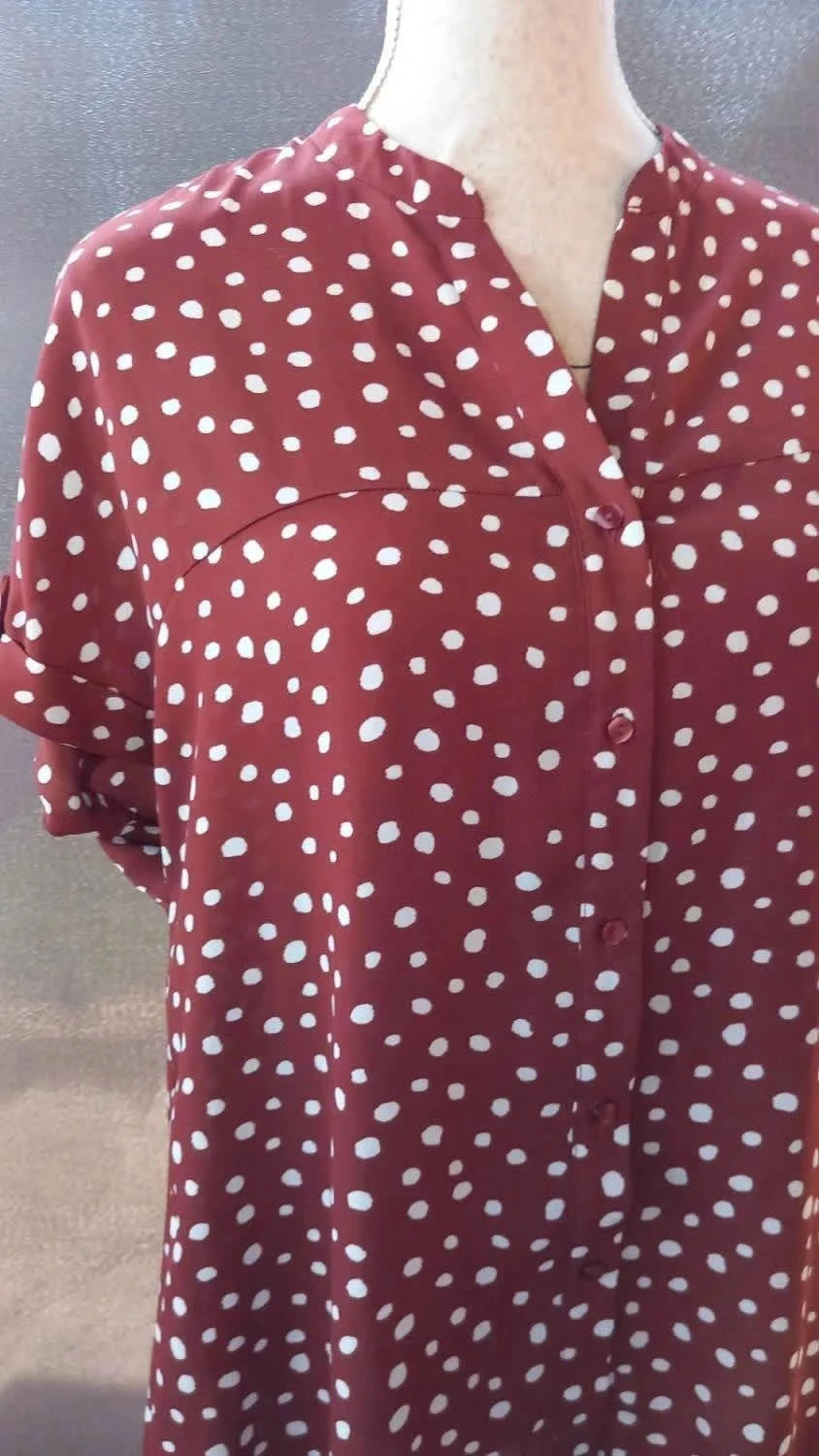 Chemise Fluide Primark Terracotta à Pois Blancs - Taille 38 - Neuve – Primark – taille M / 38 / 10 3