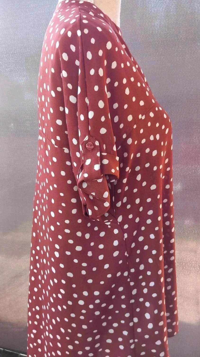 Chemise Fluide Primark Terracotta à Pois Blancs - Taille 38 - Neuve – Primark – taille M / 38 / 10 5