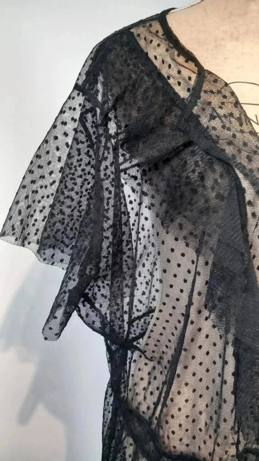 Kimono Veste Fluide Léger Long Noir Fleuri / Floral Chic (Taille Unique ou 50+) – taille Taille unique 3