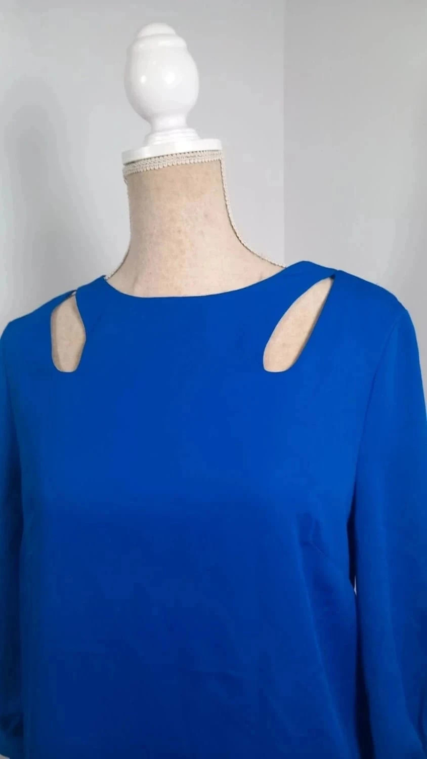Longue Tunique/Robe courte NEUVE - T. 40 - Mademoiselle R (La Redoute) - Bleu Roi Découpes – Mademoiselle R – taille L / 40 / 12 2
