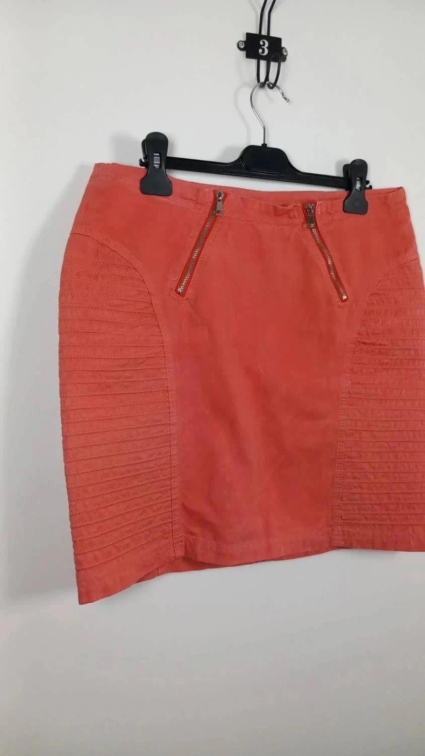 Jupe Courte Corail Laura Jo - Taille L (40) - Style Rock avec Zips & Empiècements - Très Bon État – Laura Jo – taille L / 40 / 12 2