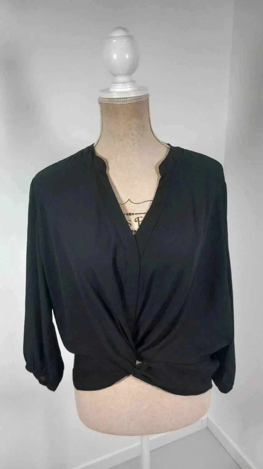 Blouse Noire AMISU Coupe Loose & Nœud Tendance – Taille M – NEUVE – Amisu – taille M / 38 / 10 3