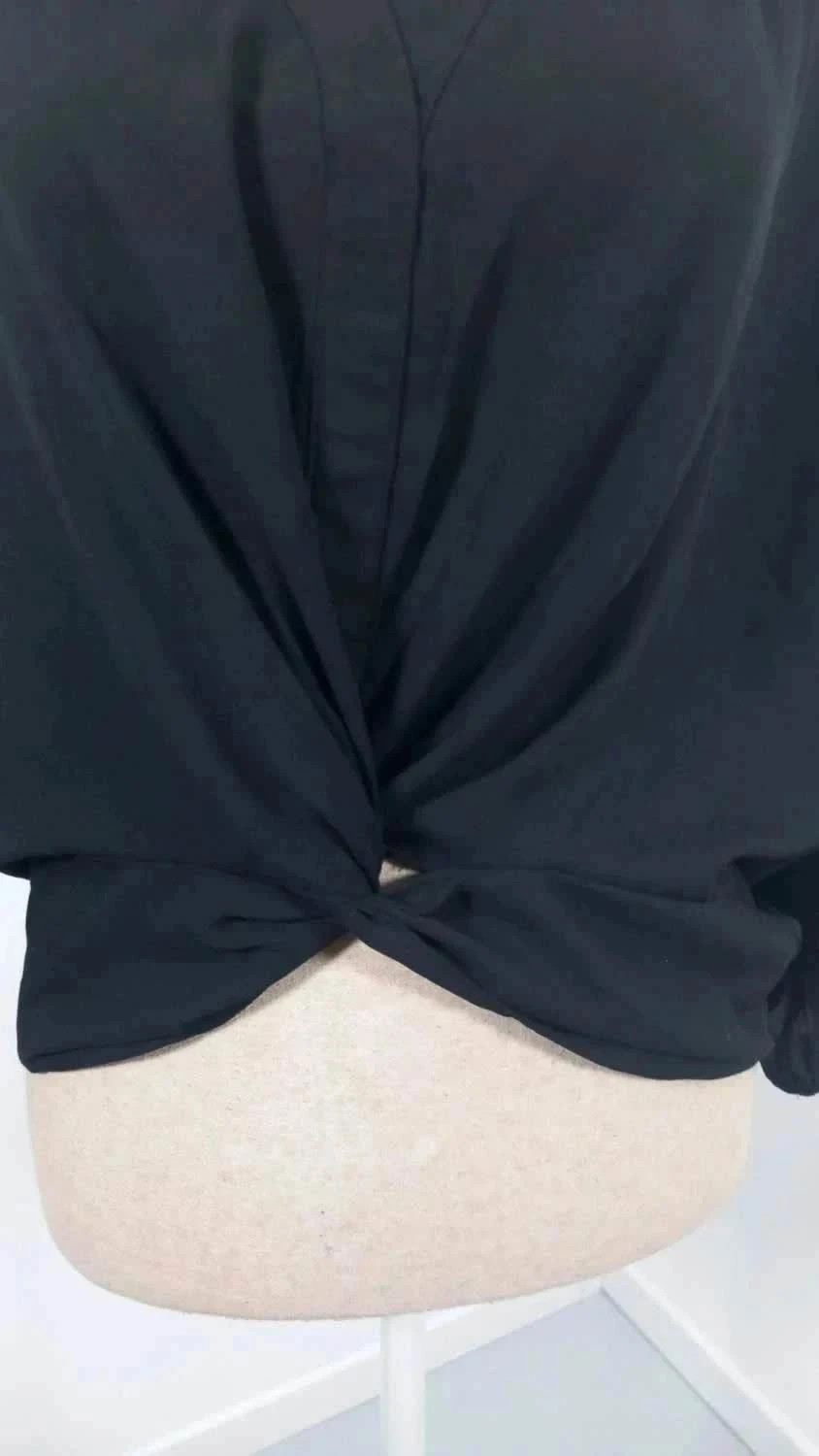 Blouse Noire AMISU Coupe Loose & Nœud Tendance – Taille M – NEUVE – Amisu – taille M / 38 / 10 4