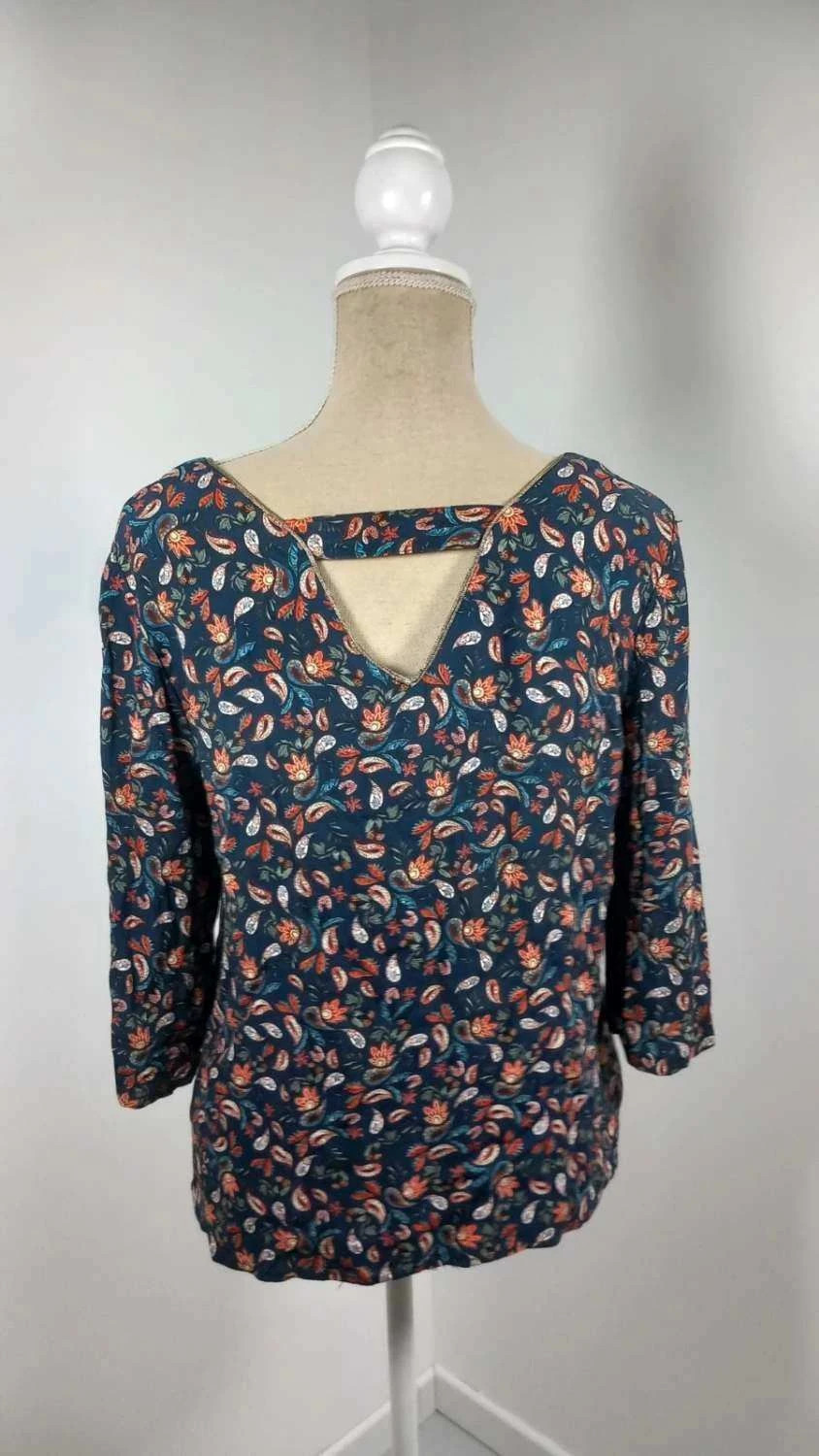 Tunique Promod Imprimé Paisley - Taille 38 - Décolleté V & Dos Travaillé – Promod – taille M / 38 / 10 5
