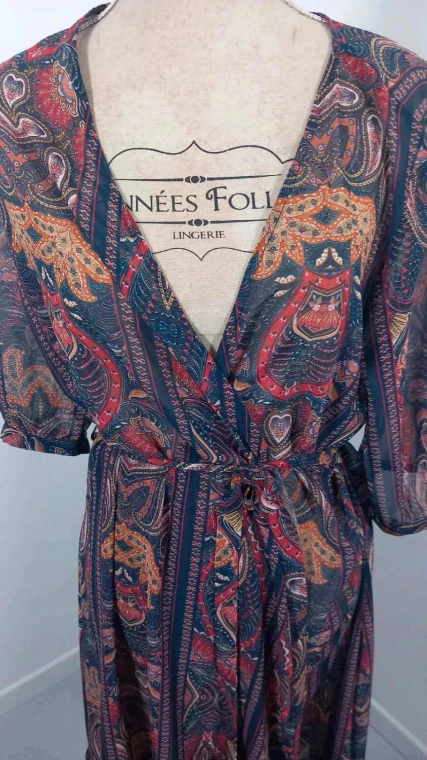 Robe Tunique ELORA Voile Bohème – Imprimé Paisley – Taille 1 – NEUVE – ELORA – taille M / 38 / 10 3