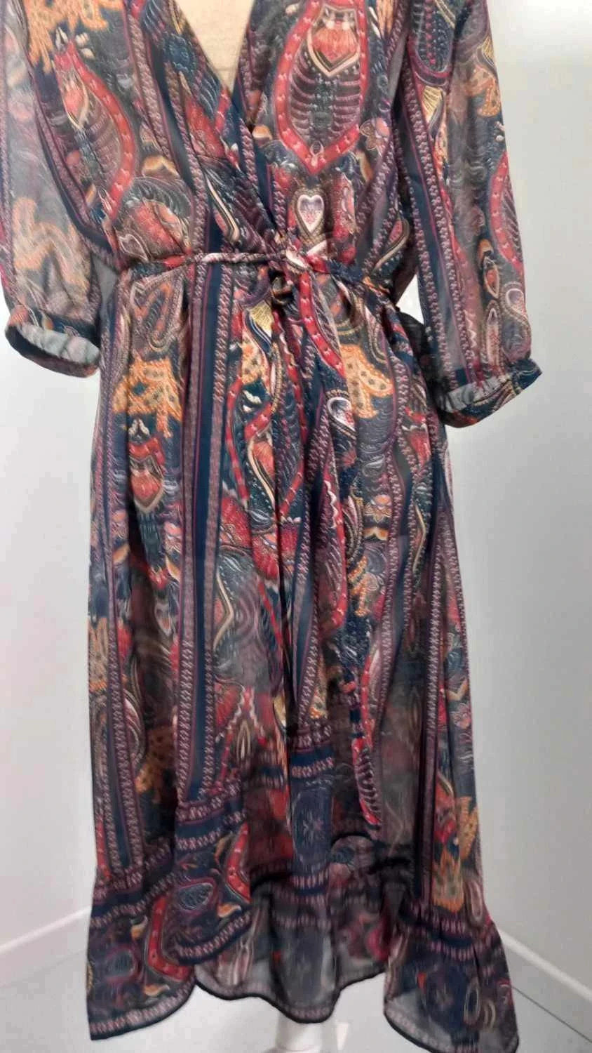 Robe Tunique ELORA Voile Bohème – Imprimé Paisley – Taille 1 – NEUVE – ELORA – taille M / 38 / 10 4
