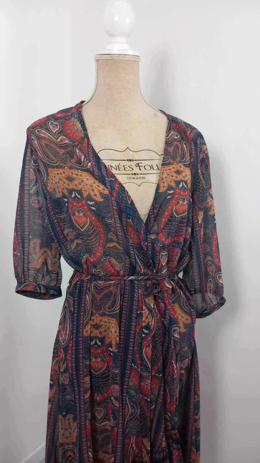 Robe Tunique ELORA Voile Bohème – Imprimé Paisley – Taille 1 – NEUVE – ELORA – taille M / 38 / 10 2