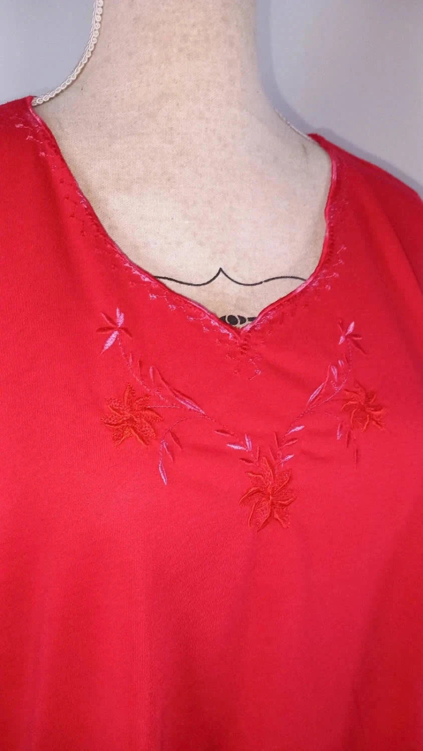 Tee-shirt Rouge Confortable - Étiquette XXXXL (voir mesures) - Style Décontracté – Vintage Dressing – taille 7XL / 54 / 26 3