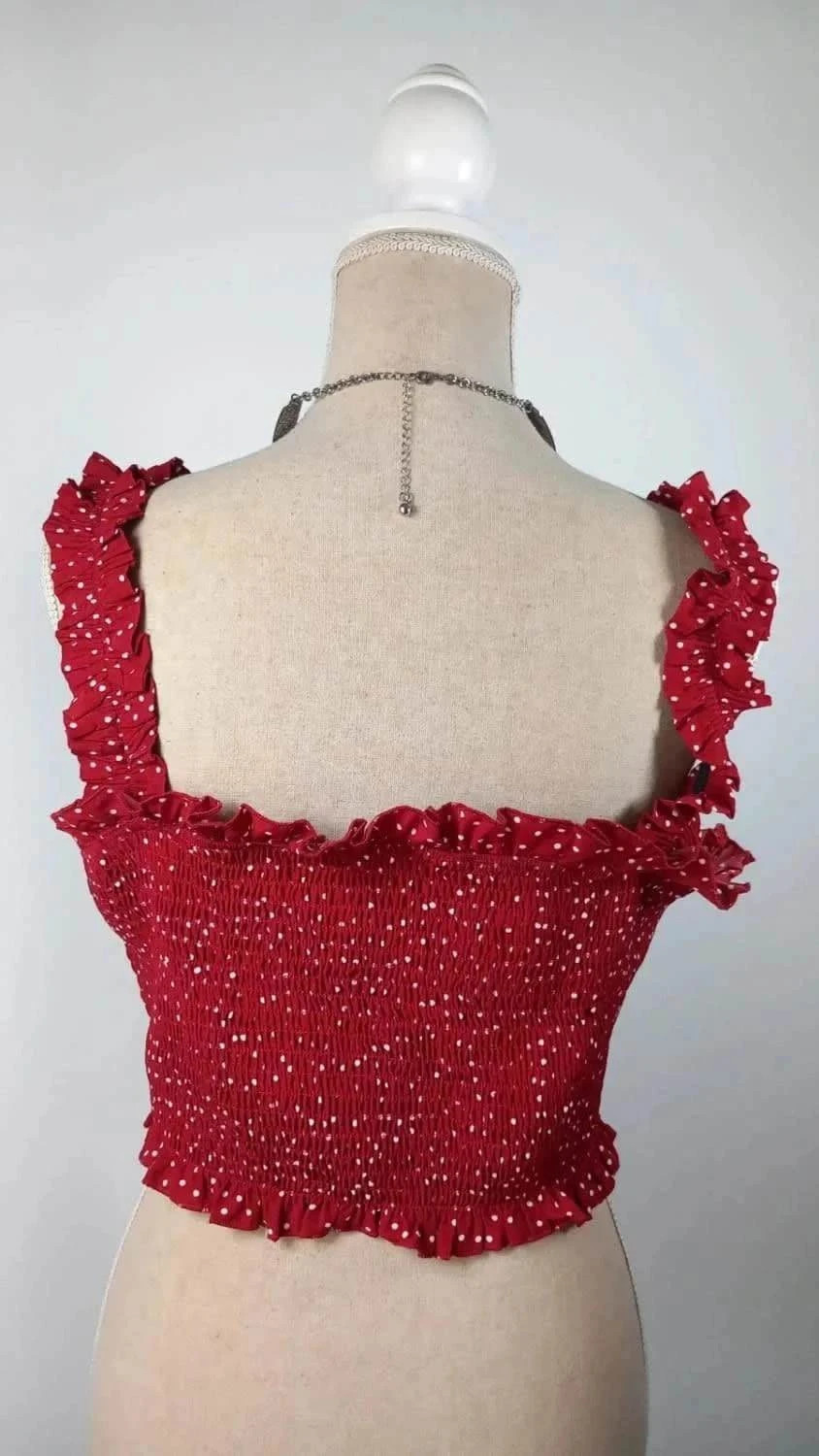 "Smocké, à pois & prêt à briller 🍒 Taille 2XL – Neuf – Shein – taille 6XL / 52 / 24 5