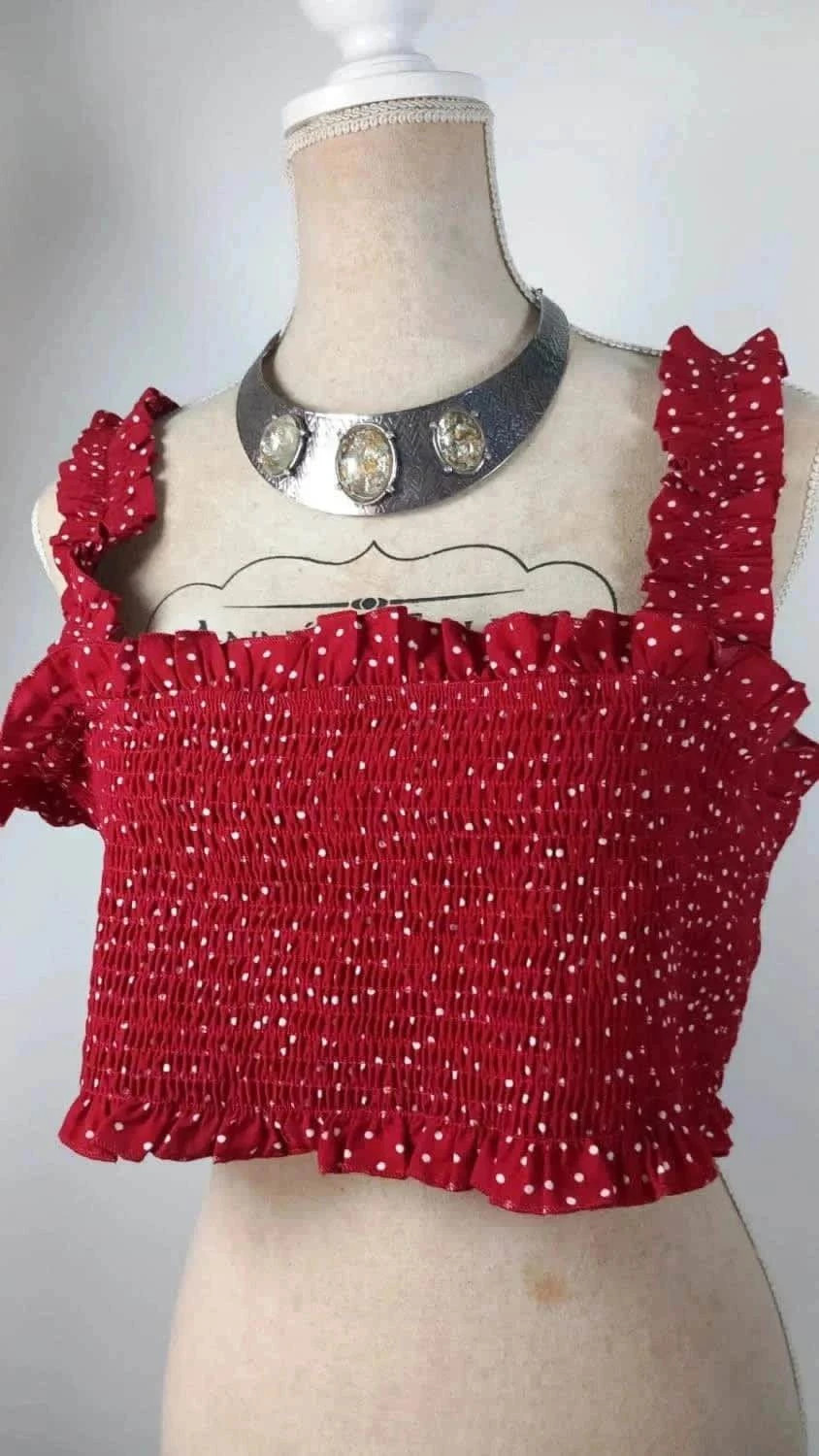 "Smocké, à pois & prêt à briller 🍒 Taille 2XL – Neuf – Shein – taille 6XL / 52 / 24 2