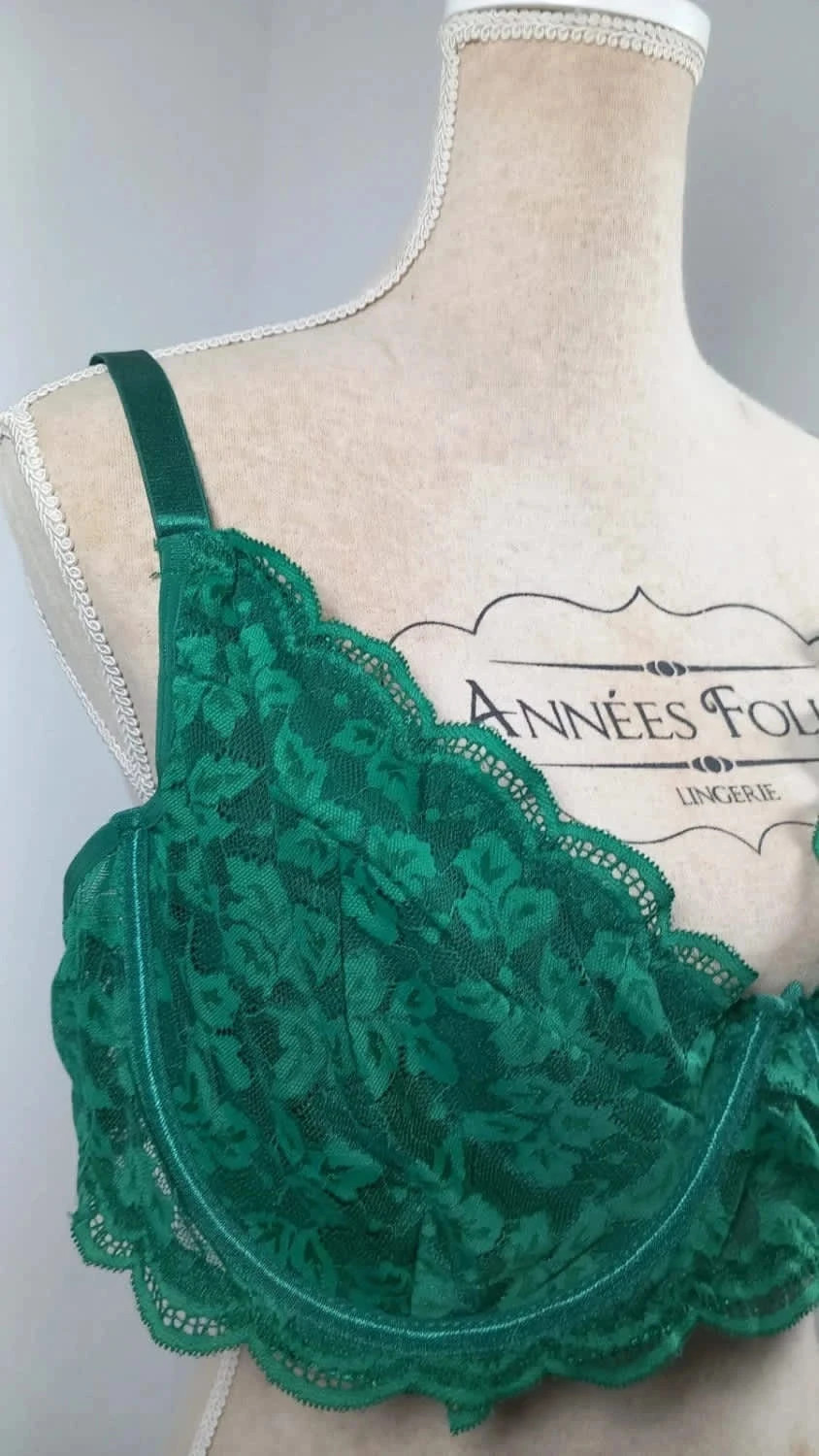 💚 Magnifique Soutien-Gorge Dentelle Vert Sapin - Taille 4XL (Neuf) 💚 – taille 4XL 3