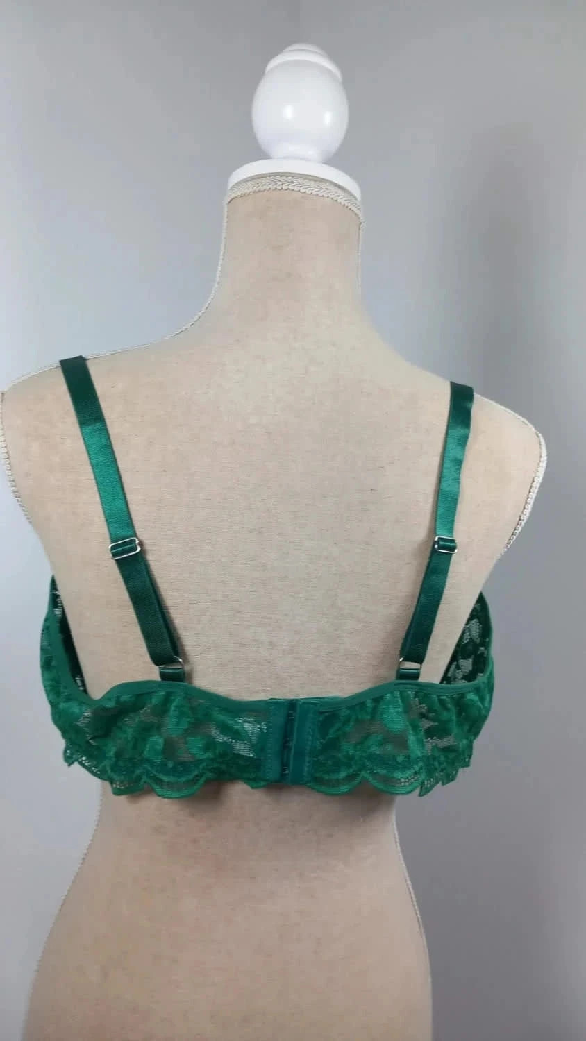 💚 Magnifique Soutien-Gorge Dentelle Vert Sapin - Taille 4XL (Neuf) 💚 – taille 4XL 4