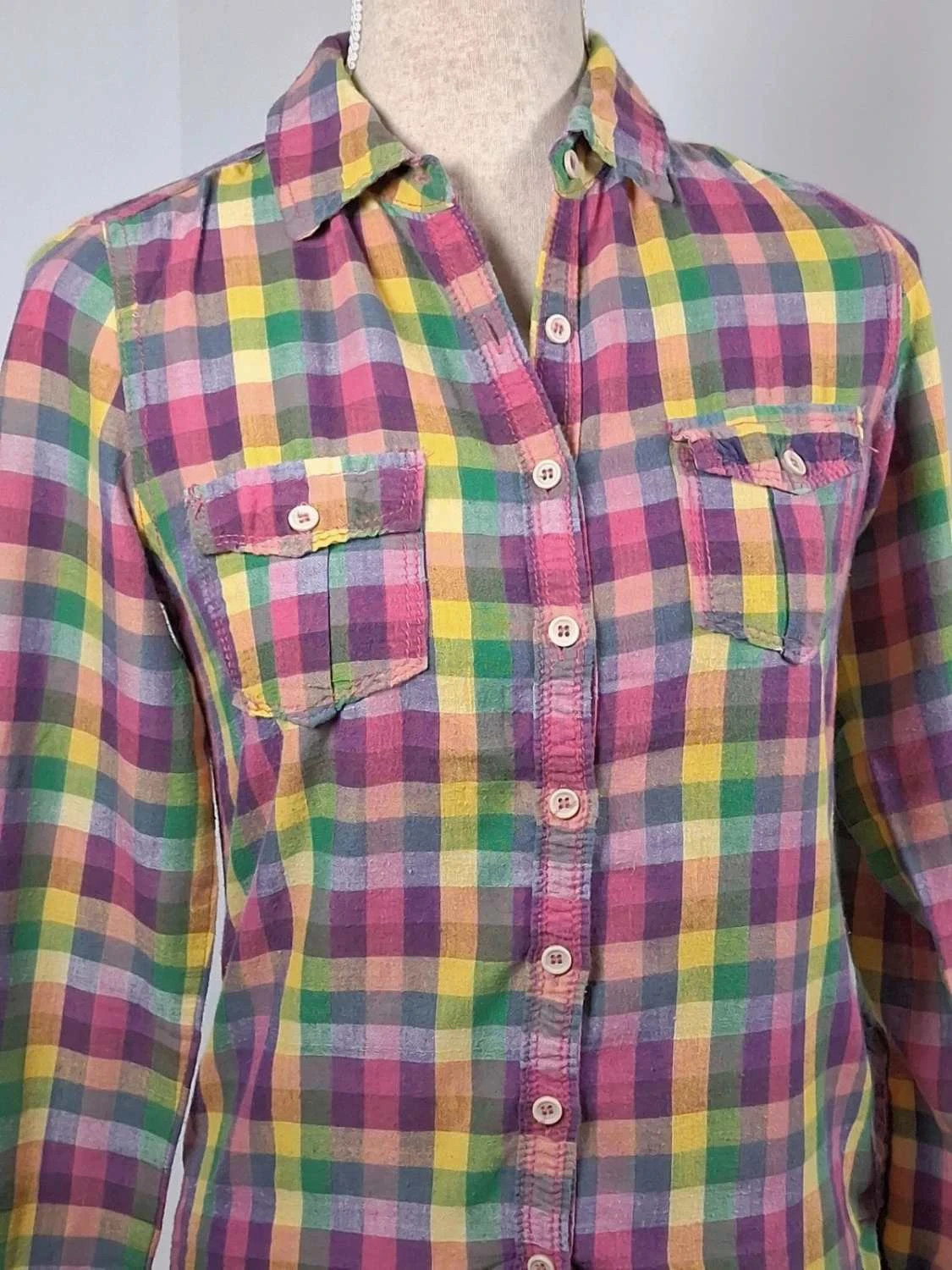 🌈 Chemise Vintage "Rainbow" Jennyfer – Taille S – Vintage Dressing – taille S / 36 / 8 2