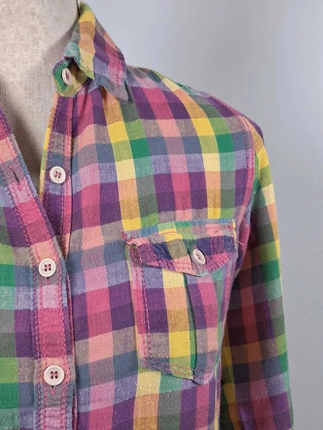 🌈 Chemise Vintage "Rainbow" Jennyfer – Taille S – Vintage Dressing – taille S / 36 / 8 4