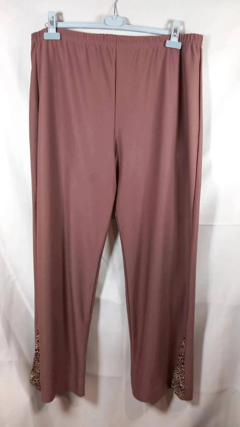 Ensemble Tunique & Pantalon T52 Neuf - Couleur brun/marron & Imprimé Léopard Chic – Vintage Dressing – taille 6XL / 52 / 24 2