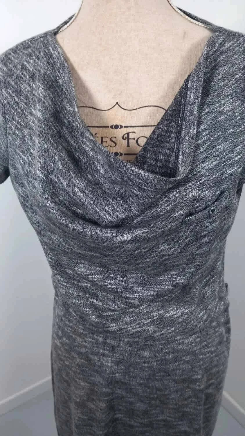 Robe Grise Chinée Cache Cache – Col Bénitier Élégant – Taille 40 – NEUVE – Cache Cache – taille L / 40 / 12 3