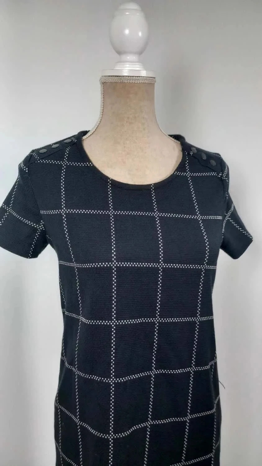 Robe Droite Promod Bleu Marine – Imprimé Carreaux Chic – Taille 38 – TBE – Promod – taille M / 38 / 10 2